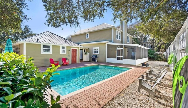 Beach House, Pool, Golf Cart, Game Room, BBQ,