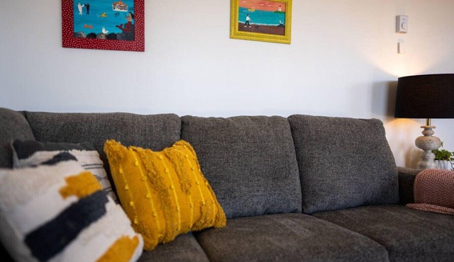 Beach, island and lighthouse