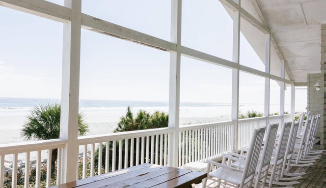 Beachfront home with expansive deck and direct beach access