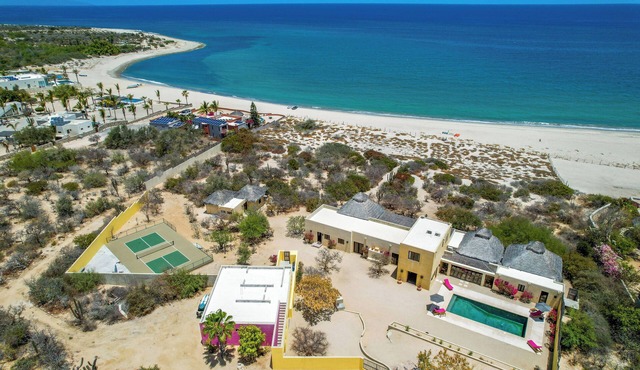 Beachfront home with private pool and pickleball court