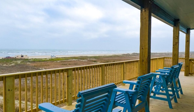 BEACHFRONT on 1 acre lot with incredible beach and bay views.