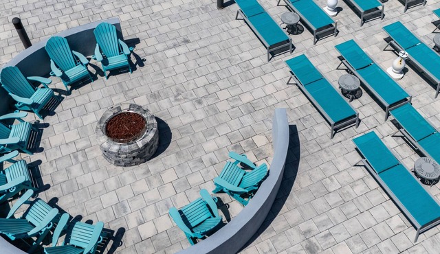 Beachfront Studio | Kitchen + Pool & Picnic Area