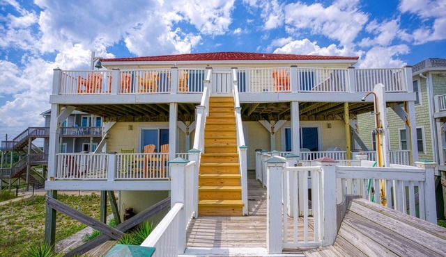 Beachfront dog-friendly home with private hot tub, beach access, outdoor shower