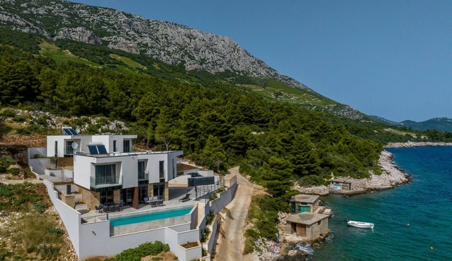 Beachfront villa Mare with pool and seaview