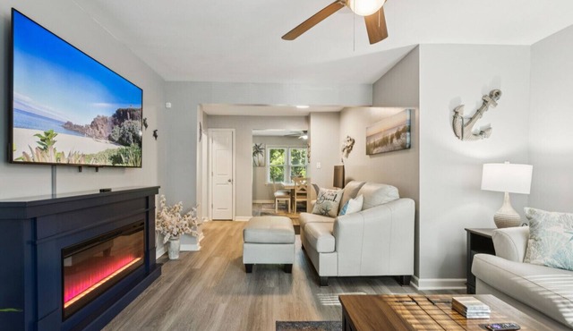 Beachy Haven Duplex - 3BR/2BA, Pet-Friendly with Firepit