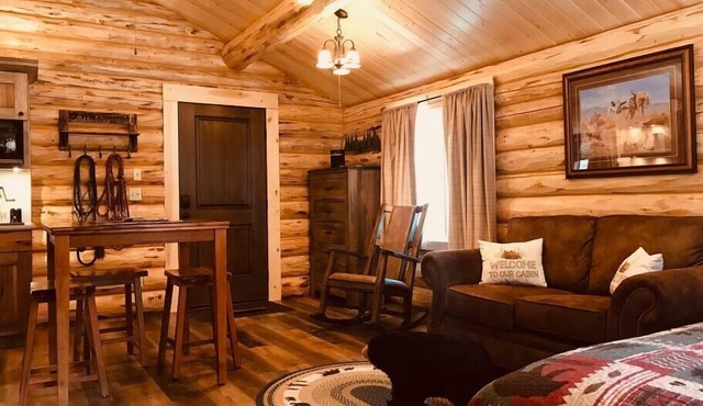 Bear Cabin at +WM Ranch Near Glacier National Park, Peaceful log cabin in the woods, yet only 20 min.