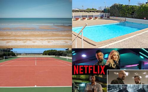 Beau studio avec accès plage, jardin, piscine, tennis, vélos, Netflix