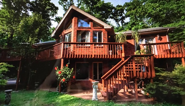 Beautiful 4 bedroom home in a wooded setting 10 acres. Tranquil and peaceful.