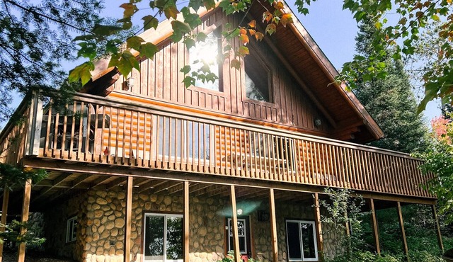 Beautiful 4 BR 4BA log home on Lake Vermilion, perfect for families. A/C + WiFi