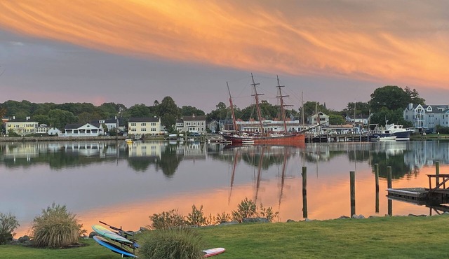 Beautiful 5-bedroom residence with private dock on Captains Row in Mystic, Ct