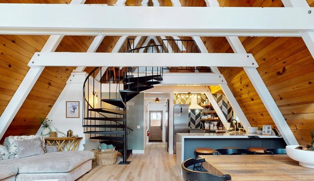 Beautiful A-frame home with deck, streaming, and dog friendly - near skiing