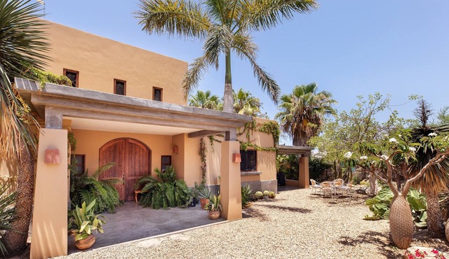 Beautiful Adobe Built House with Ocean View, Solar Heated Pool, and Great Garden