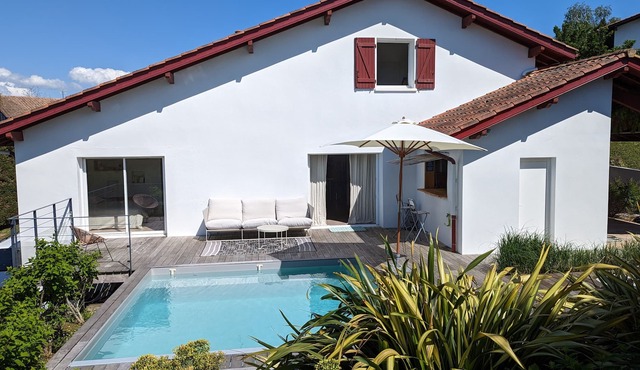 Beautiful and large neo-Basque house with heated swimming pool, not overlooked.