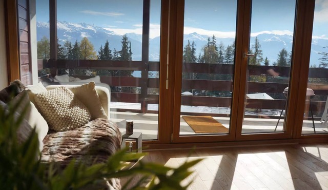 Beautiful apt. in Anzère in the Swiss alps. Amazing views across the mountains