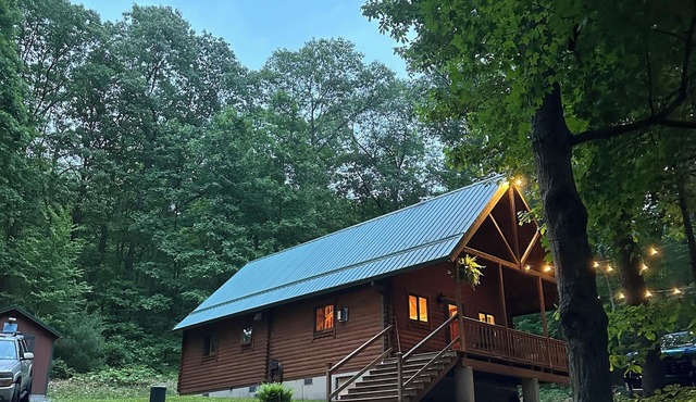 Beautiful cabin in the woods.