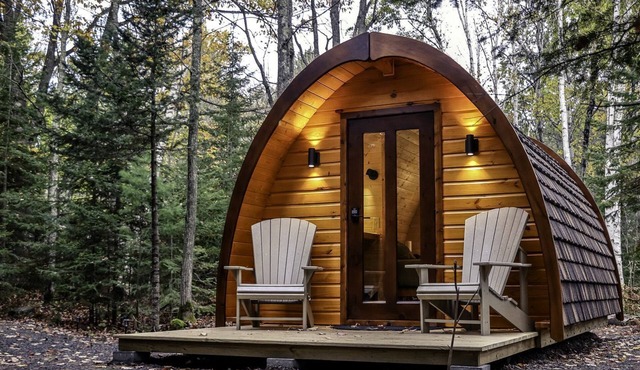 Beautiful Fir Grove Pod near Lake Superior for a Unique Romantic Escape in Nature near Washburn, Wisconsin