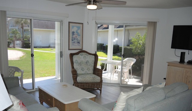 Beautiful Ground Floor Two Bedroom Condo just steps from the Pool!