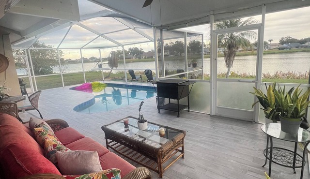Beautiful home with pool on a lake