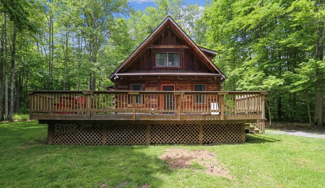 Beautiful log home recently remodeled is a nature sanctuary. Merlin's Beard!
