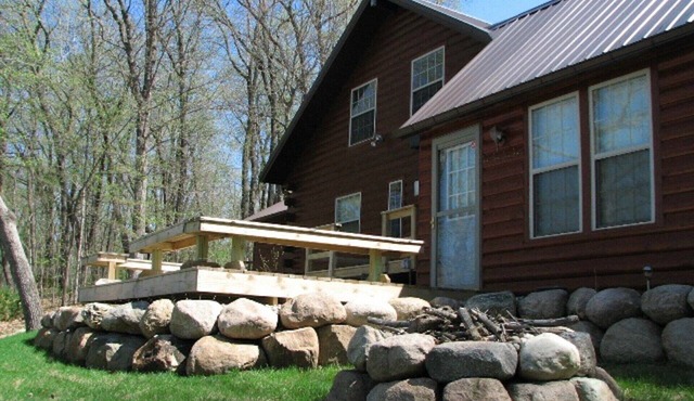 Beautiful log home, with impressive view on Big Pine Lake near Perham, MN.