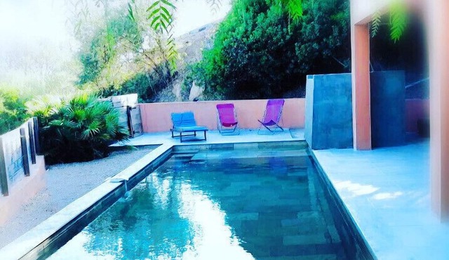 Beautiful modern villa 6 kms Sagone, swimming pool sea view 200m from Tiuccia beach