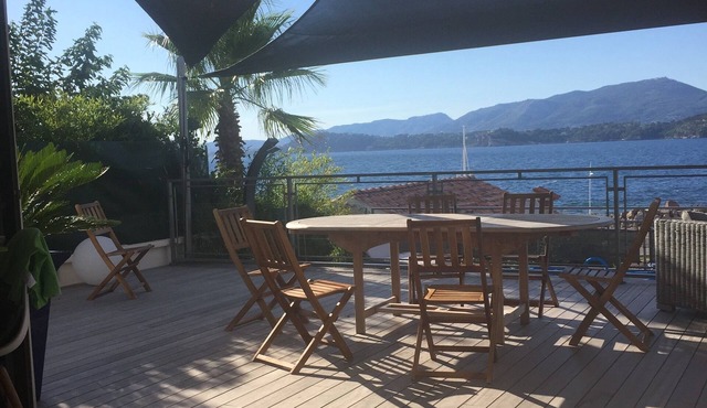 Beautiful new waterfront villa with swimming pool, 180-degree sea view