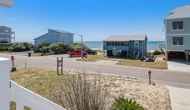 BEAUTIFUL Oak Island OCEAN VIEW home only steps to the BEACH and BOAT LAUNCH!