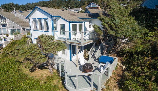 Beautiful oceanfront home with sweeping views, multiple decks, and pet friendly