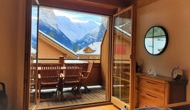 Beautiful penthouse apartment with stunning views of Lauterbrunnnen valley.