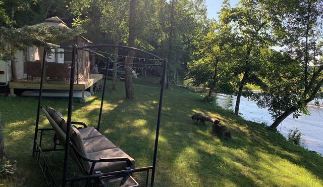 Beautiful remote camping on the lake in the comfort of a 38’ camper.