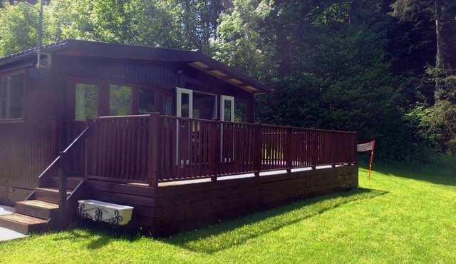 Beautiful river front self catering holiday lodge.
