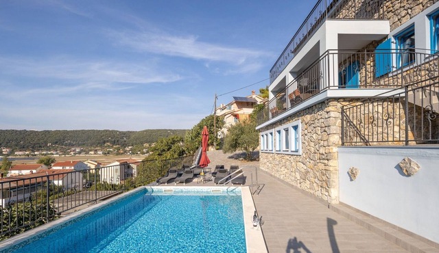 Beautiful stone Villa Lapida for 10+2 persons, with pool and a sea view