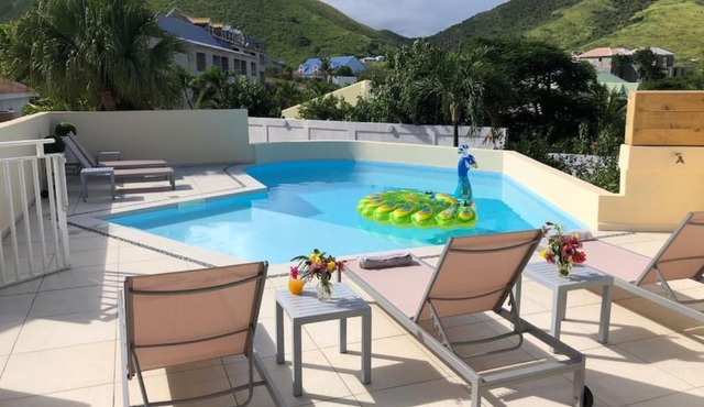 Beautiful suite S5, pool, sea view, Pinel Island