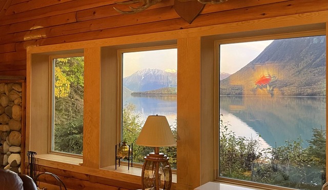 Beautiful View from our Lakefront Log Cabin
