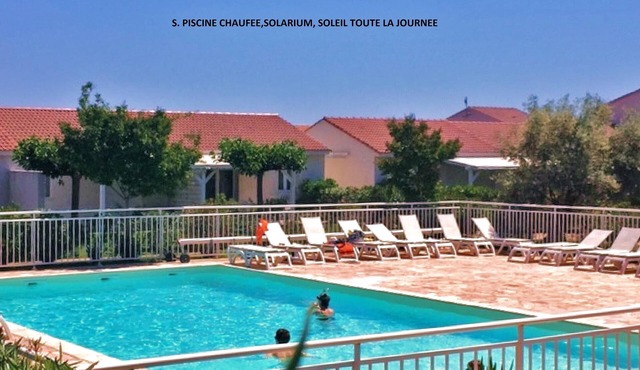 Beautiful villa* 3bed.-150m beach-clim-piscIne.chauffée-private garden in PRUNETE