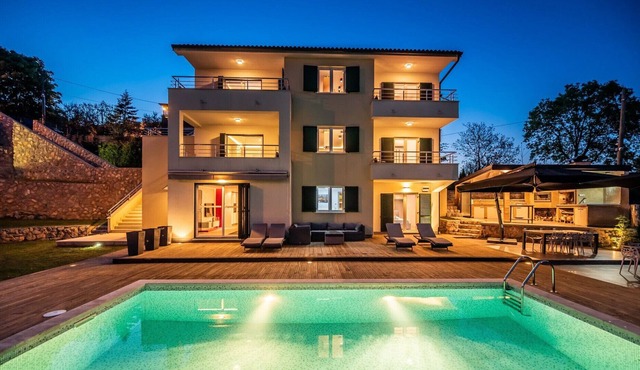 Beautiful Villa Nadia, in Kvarner, with a Pool