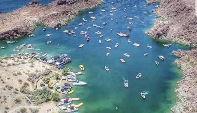 Beautiful waterfront beach with sand on the river.