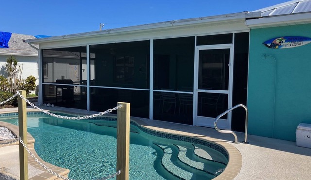 Beautiful waterfront home, new refinished heated pool, boat dock bikes & kayaks!