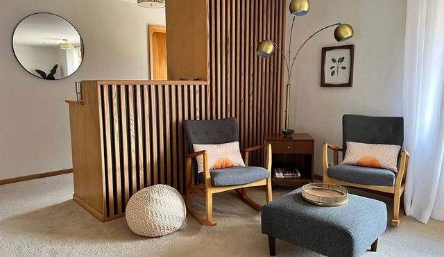 Beautifully styled, Mid Century Modern, family friendly Lake Mills House!