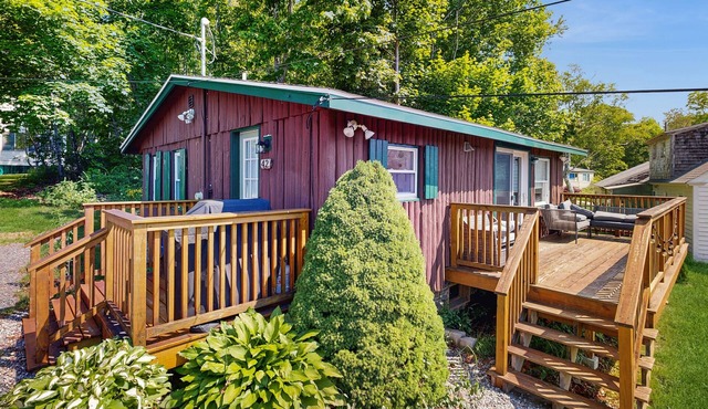Beautifully updated cabin near town & Barrett's Park with deck, BBQ, & W/D