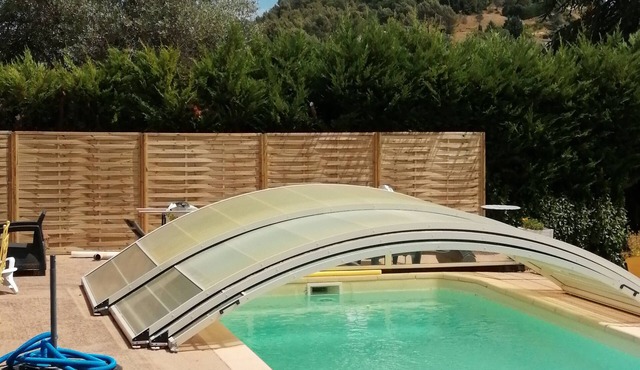 Bedroom with WC bathroom swimming pool