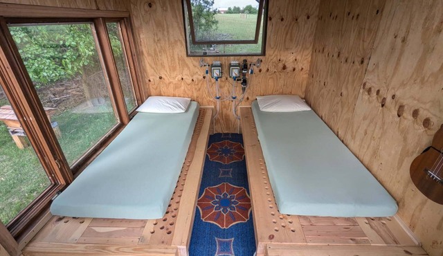 Beehive air therapy cabin with 2 bee beds for a unique, multi-sensory experience