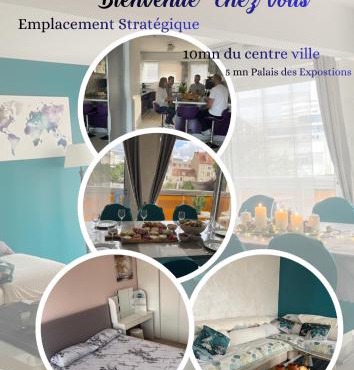 Bel appartement spacieux et lumineux de 100m2 au 3e étage avec ascenseur -A 5mn à pied du parc des expositions congrès de Dijon et ENG et 10mn du centre ville place Parking devant l'immeuble