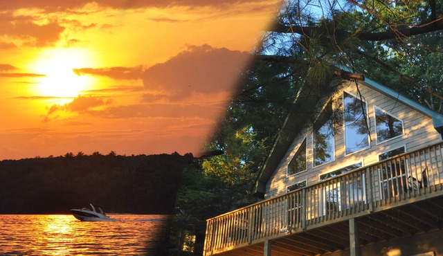 BEST WALLENPAUPACK SUNSETS - LAKEFRONT CHALET W SEASONAL DOCK/AC/Private Setting
