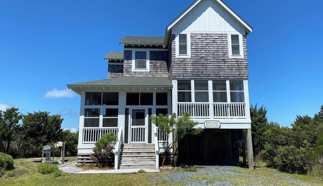 Beyond Buxton: Dog friendly, casual comfort, decks, marsh views.
