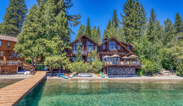 Beyond the Blue Lakefront Escape by Tahoe Getaways - Dog OK, Hot Tub, 6BR, Pier & Buoy