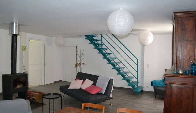 Bielle, apartment with garden and garage