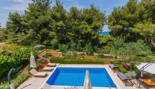 Big family villa with pool, quiet & green location, just 2 minutes walk to beach