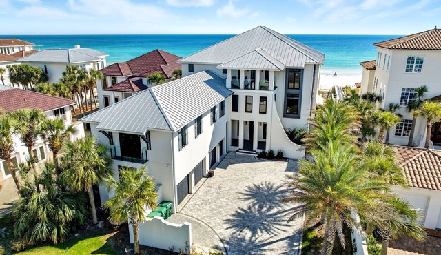Big House by the Sea - Beach Front Home with Large Private Pool, Theater & Bar