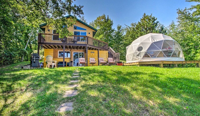 Big Lake Getaway w/Private Beach + Fire Pit!